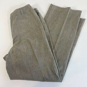 St.John Sport Womens Herringbone Dress Trouser High Waist Pants Tan 6 Cotton